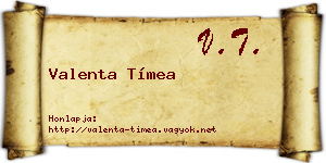 Valenta Tímea névjegykártya