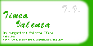 timea valenta business card
