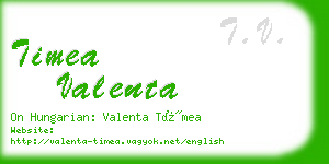 timea valenta business card